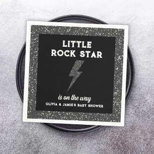 Rock Star Baby Dusche Black Rock and Roll Serviette