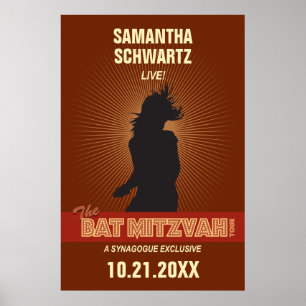 Rock Star Bat Mitzvah Poster in Brown