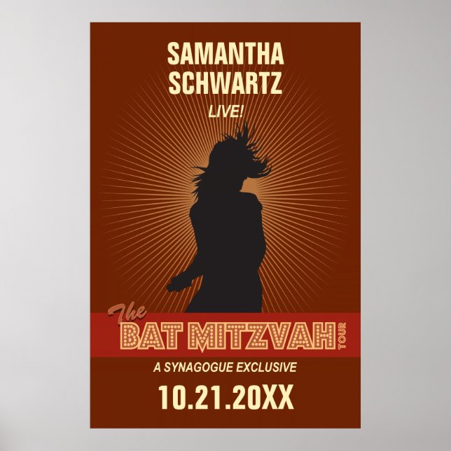 Rock Star Bat Mitzvah Poster in Brown (Vorne)