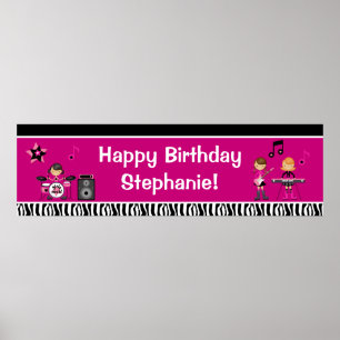 Rock Star Birthday Banner 40x12 Poster