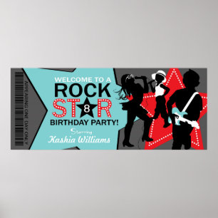 Rock Star Birthday Banner Poster