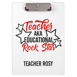 Rock Star Black Red Teacher Clipboards Klemmbrett