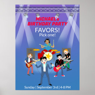 Rock Star Boys Band Geburtstagsparty Poster