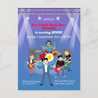 Rock Star Boys Band Geburtstagsparty Postkarte