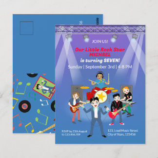 Rock Star Boys Band Geburtstagsparty Postkarte