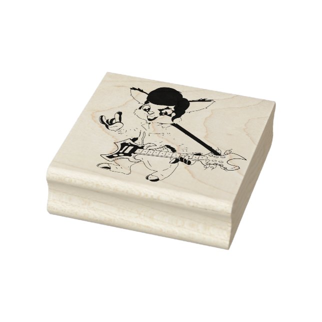 Rock Star Bunny Rabbit | Osterferien Gummistempel (Stempel)