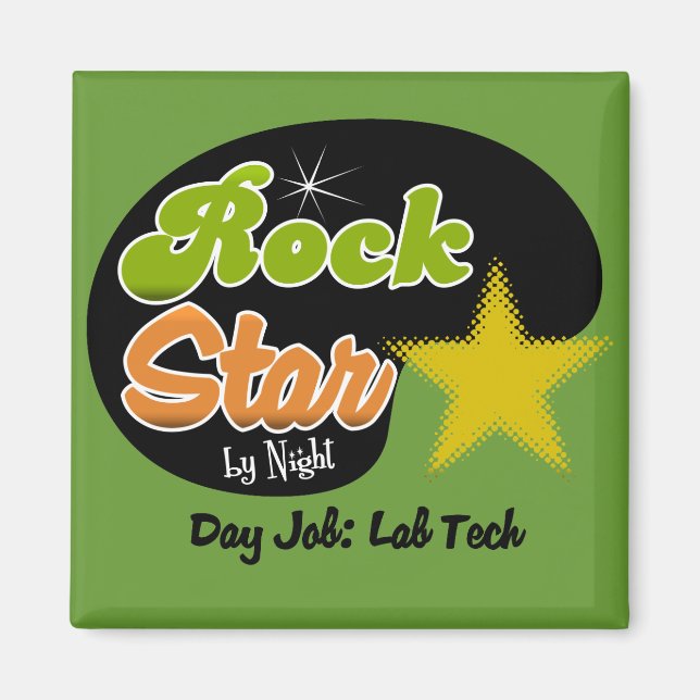 Rock Star by Night - Day Job Labrador Tech Magnet (Vorne)
