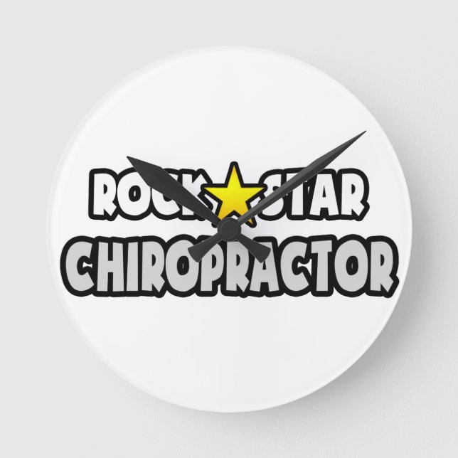 Rock Star Chiropraktiker Runde Wanduhr (Vorderseite)