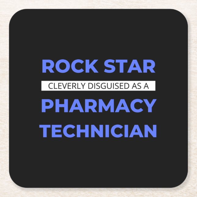 Rock Star Cleverly Disguised As A Pharmacy Tech Rechteckiger Pappuntersetzer (Vorderseite)