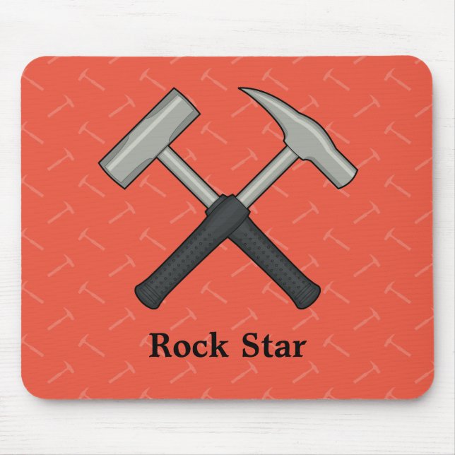 Rock Star! Crossed Geology Hammers Mousepad (Vorne)