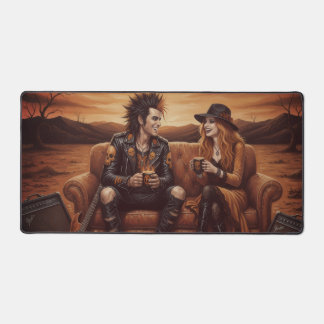 “Rock star Desk Mat – Orange & Black Couple” Schreibtischunterlage