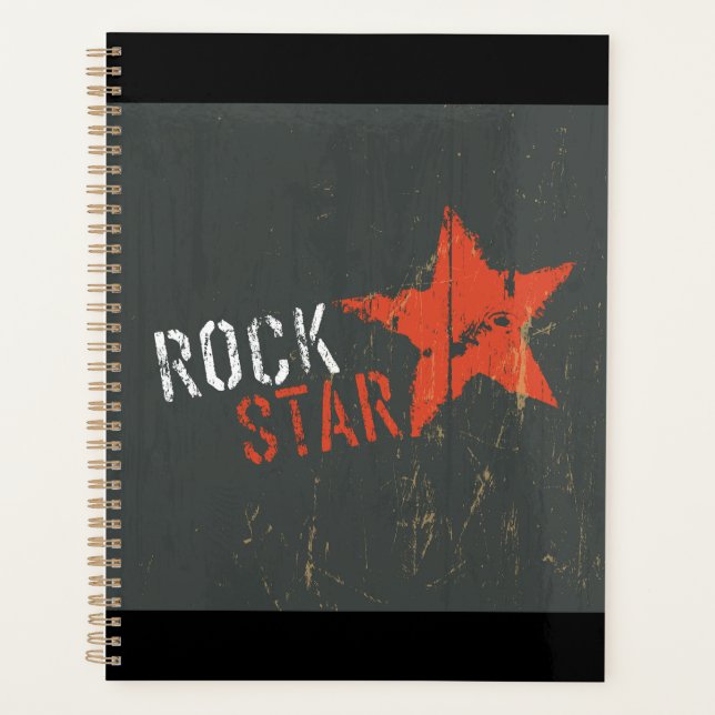 Rock Star Distressed Grunge Red Star Planer (Vorderseite)