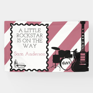 Rock Star Drum Set Rock-A-Bye Babydusche Banner