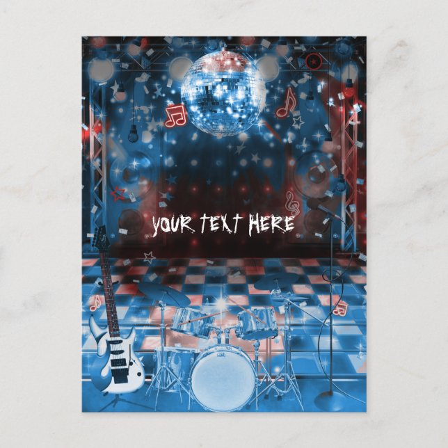 ROCK STAR Geburtstag Musikalisches Dance Party Vie Postkarte (Vorderseite)
