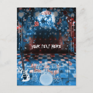 ROCK STAR Geburtstags-Musik-Tanzparty Danke Postkarte