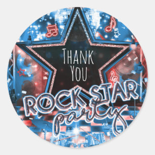 ROCK STAR Geburtstags-Musik-Tanzparty-Geschenk Runder Aufkleber