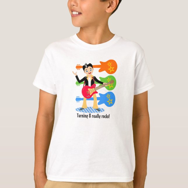 Rock-Star-Geburtstagsjunge T-Shirt (Vorderseite)