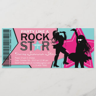 Rock Star Girl Band Einladung