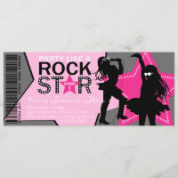 Rock Star Girl Band Geburtstag Pink Grau