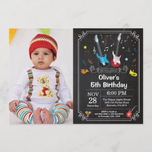 Rock Star Gitarre Geburtstag Einladung Musik Boy