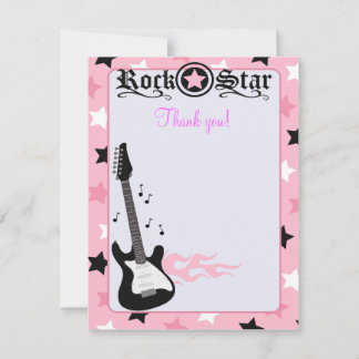 Rock Star Gitarre Pink 4x5 Wohnung Vielen Dank für Mitteilungskarte