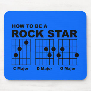 Rock Star Gitarren Akkorde Lustige Mauspad Humor