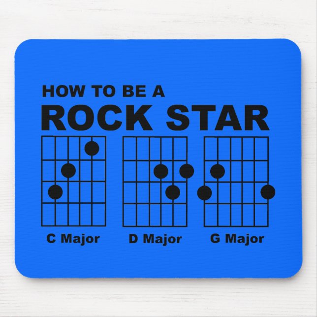Rock Star Guitar Chords Funny Mousepad Spaß (Vorne)