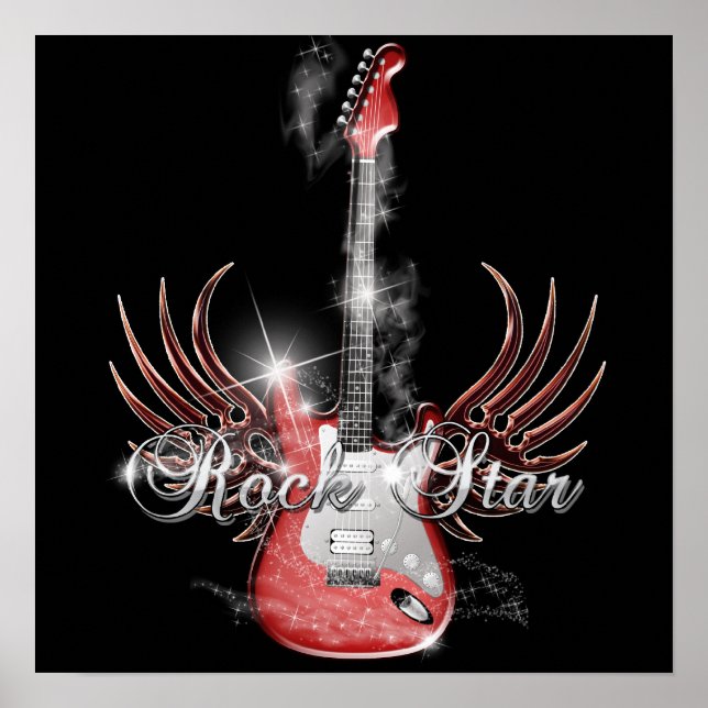 Rock Star Guitar Wing Poster (Vorne)