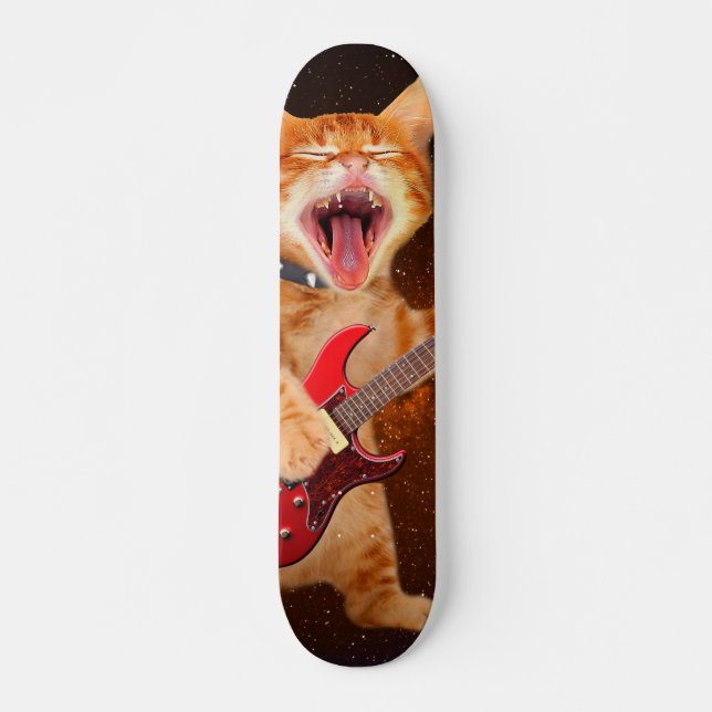 Rock-Star-Katze Skateboard (Vorne)