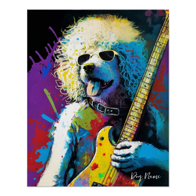Rock Star Musician - Anime Goldendoodle Dog 008 Poster (Vorderseite)