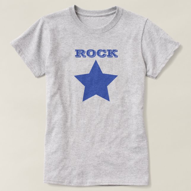 ROCK STAR | Navy Blue Star Women's Basic T - Shirt (Design vorne)