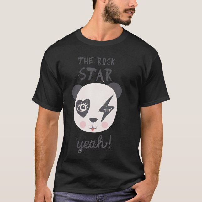 Rock Star Panda Freunde T-Shirt (Vorderseite)