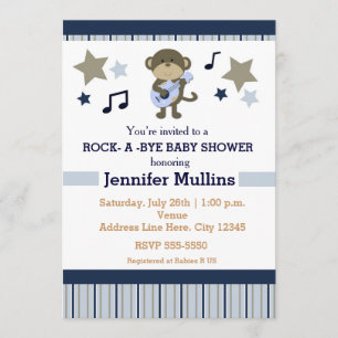Rock Star Party Baby Shower Affen-Einladung Einladung