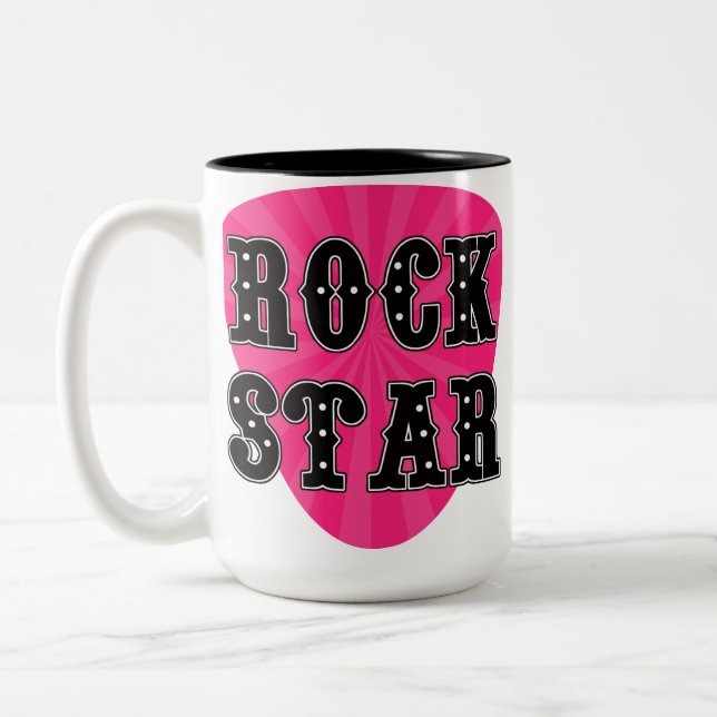 Rock Star Plektrum Zweifarbige Tasse (Links)