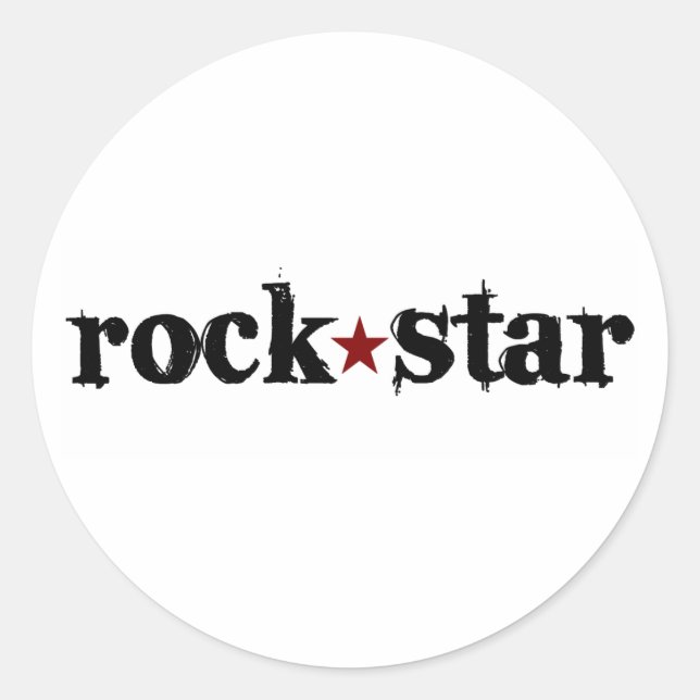 Rock Star Runder Aufkleber (Vorderseite)