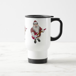 Rock Star Santa mit Red Electric Gitarre Reisebecher
