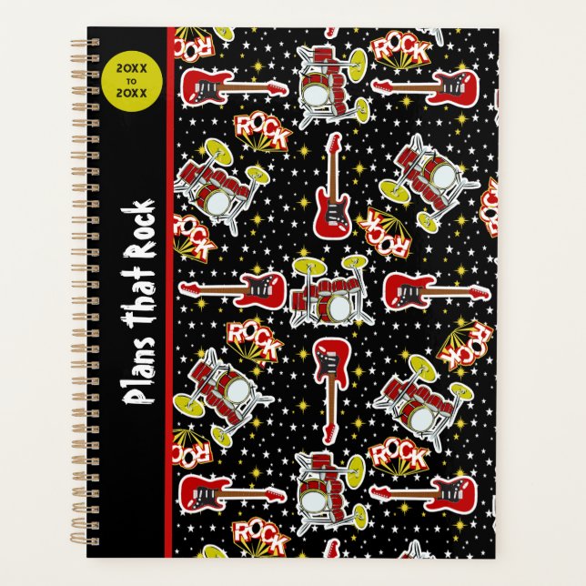 Rock Star Teen Spirit Drum Set Gitarren Red Black Planer (Vorderseite)