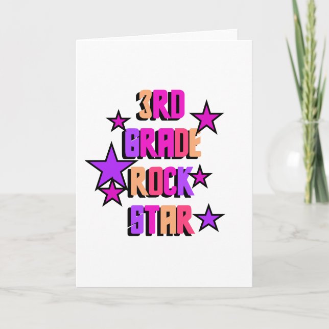 Rock Star Tshirts und Geschenke der dritten Klasse Karte (Vorderseite)