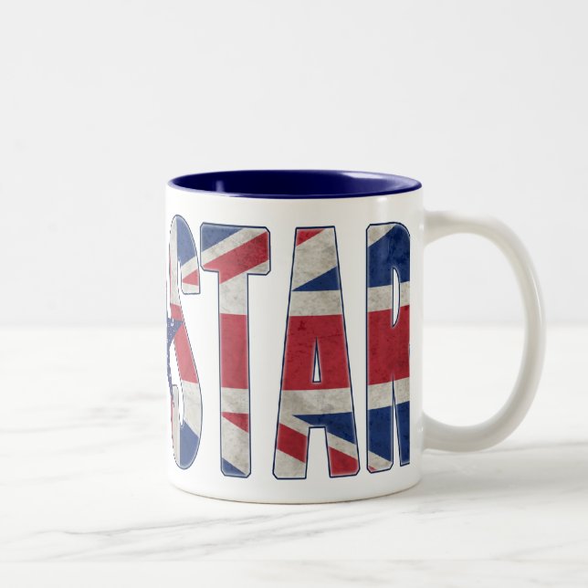 Rock Star Union Jack Flag Zweifarbige Tasse (Rechts)