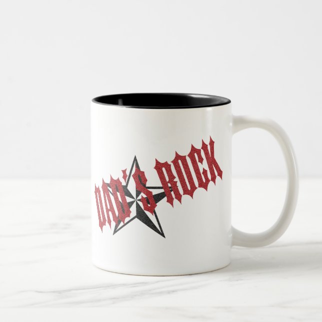 Rock Star Vater ~ Vatertag Zweifarbige Tasse (Rechts)