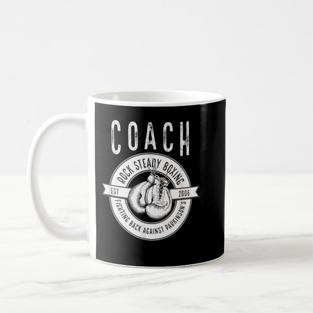 Rock Steady Boxing Coach Kampfflugzeug Parkinson's Kaffeetasse (Links)