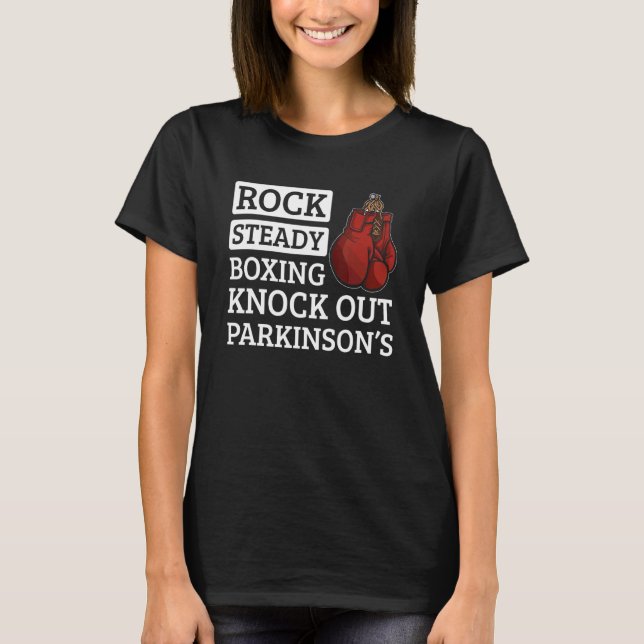 Rock Steady Boxing Knock Out Boxer T-Shirt (Vorderseite)