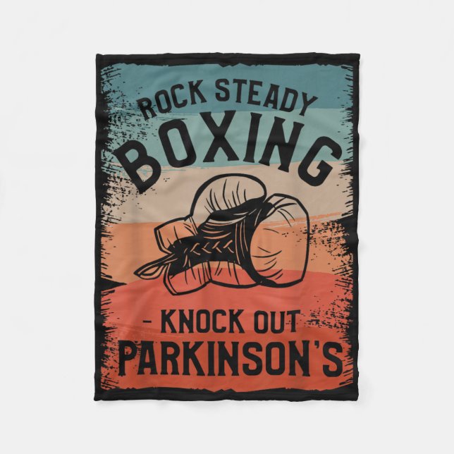 Rock Steady Boxing Knock Out Parkinson Bewusstsein Fleecedecke (Vorderseite)