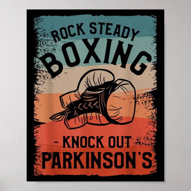 Rock Steady Boxing Knock Out Parkinson Bewusstsein Poster (Vorne)