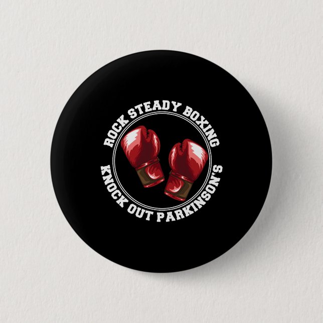 Rock Steady Boxing Knock Out Parkinsons Kämpfer Re Button (Vorderseite)