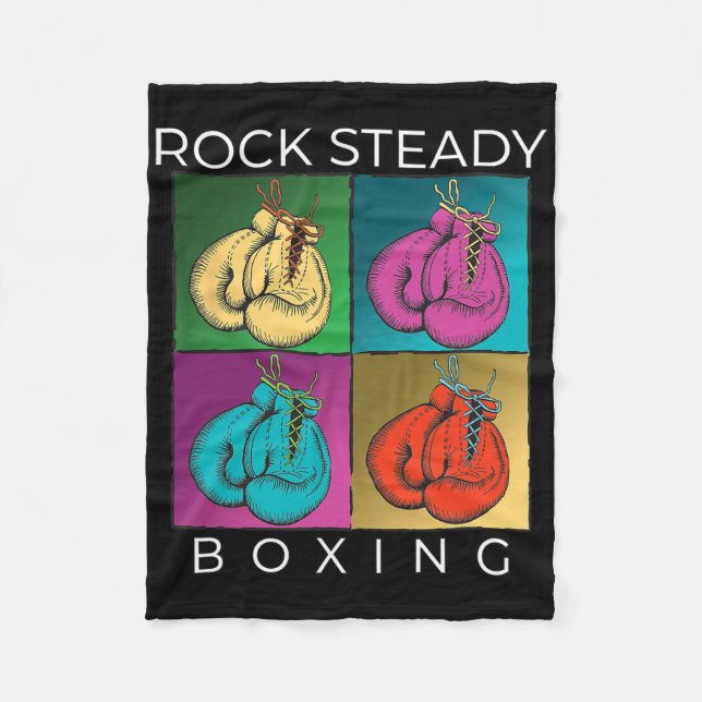 Rock Steady Boxing Multi-Farb-Handschuhe Fleecedecke (Vorderseite)