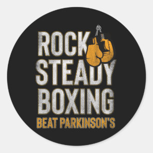 Rock Steady Boxing Parkinson Herbsthandschuhe Vint Runder Aufkleber