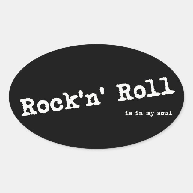 Rock-Stil Ovaler Aufkleber (Vorderseite)