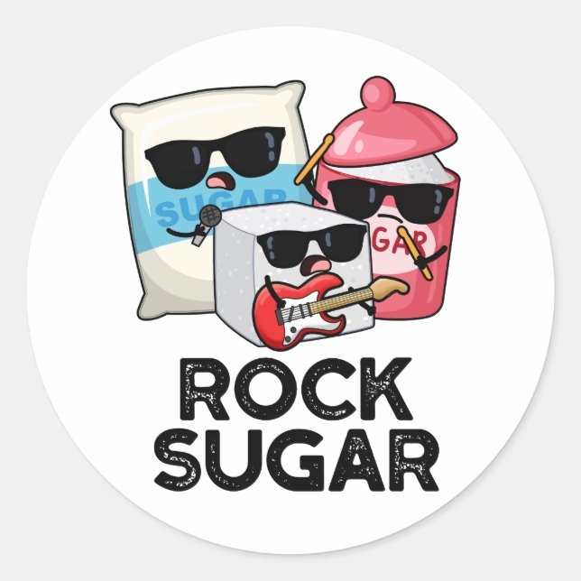 Rock Sugar Funny Food Puff Runder Aufkleber (Vorderseite)