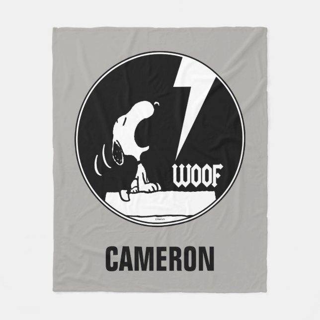 Rock-T-Shirts | Snoopy Howling | Name hinzufügen Fleecedecke (Vorderseite)